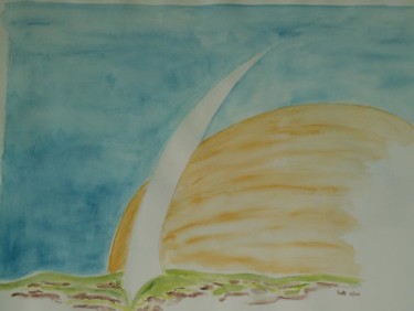 Painting titled "Emergence" by Sylvie Prette, Original Artwork, Watercolor