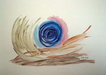 Painting titled "Spirale" by Sylvie Prette, Original Artwork, Watercolor