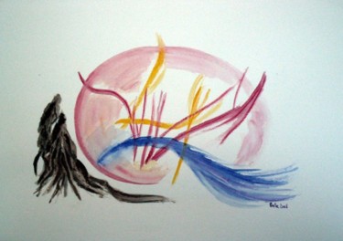 Painting titled "Eclosion" by Sylvie Prette, Original Artwork, Watercolor