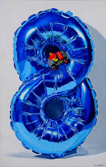 Peinture intitulée ""LE GRAND HUIT"" par Sylvie Robert, Œuvre d'art originale, Acrylique