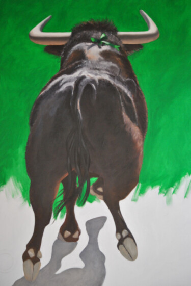 Painting titled "Toro brave" by Sylvie Roussel Méric, Original Artwork, Oil