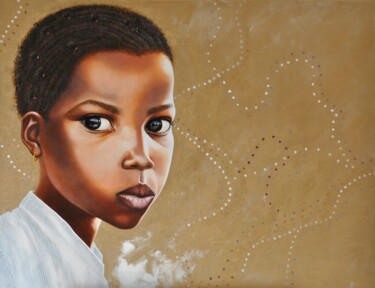 Peinture intitulée "L'écolière boudeuse" par Sylvie Roussel Méric, Œuvre d'art originale, Huile