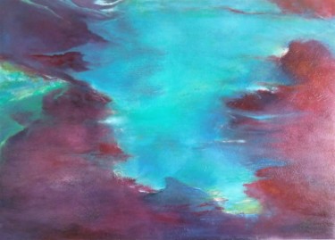Картина под названием "Blue swing" - Sylvie Tricard, Подлинное произведение искусства, Масло Установлен на Деревянная рама д…