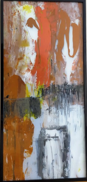 Painting titled "Apparence" by Sylvine Menonville, Original Artwork, Acrylic Mounted on Glass