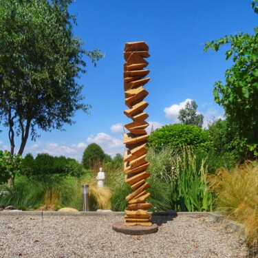 Skulptur mit dem Titel "aiko I" von Sylvio Eisl, Original-Kunstwerk, Holz