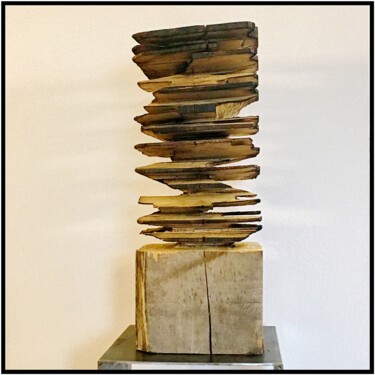 Sculpture intitulée "free floating two" par Sylvio Eisl, Œuvre d'art originale, Bois