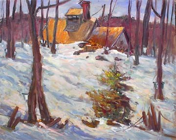 Painting titled "Sucrerie_Sicennes_c…" by Sylvio Gagnon, Original Artwork