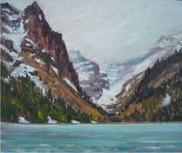 Painting titled "Lake Louise (Misty)" by Sylvio Gagnon, Original Artwork