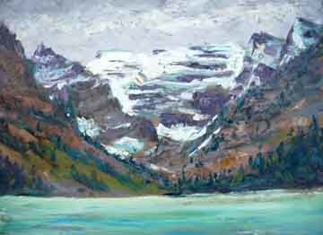 Painting titled "Lake Louise (demo)" by Sylvio Gagnon, Original Artwork