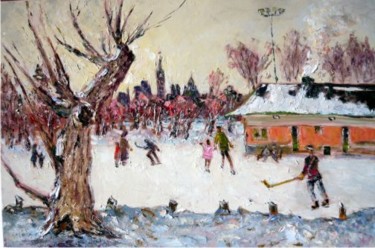 Painting titled "Xmas Day" by Sylvio Gagnon, Original Artwork