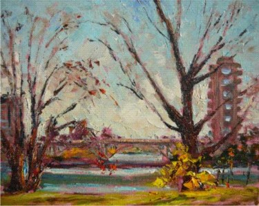 Painting titled "Cummings Bridge" by Sylvio Gagnon, Original Artwork