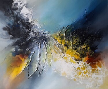 Painting titled "Onyx waterfall" by Sylwia Jastrzębska (Sillenn), Original Artwork, Acrylic