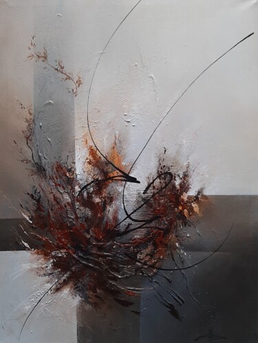 Peinture intitulée "Abstract with a cli…" par Sylwia Jastrzębska (Sillenn), Œuvre d'art originale, Acrylique