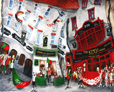 Shop Street in Galway Digitale Künste mit dem Titel "Shop Street in Galw…" von Sylwia K. Knop, Original-Kunstwerk, Digitale Malerei