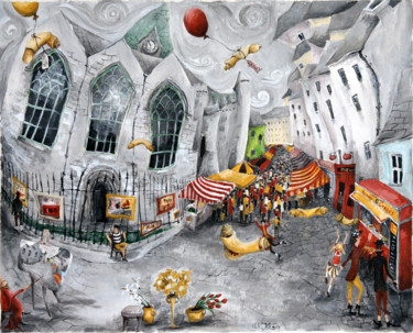 St. Nicolas Church in Galway Digitale Künste mit dem Titel "St. Nicolas Church…" von Sylwia K. Knop, Original-Kunstwerk, Digitale Malerei