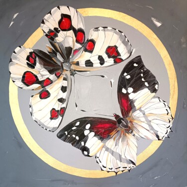 Malerei mit dem Titel "Two butterflies" von Sylwia Wenska, Original-Kunstwerk, Acryl Auf Keilrahmen aus Holz montiert