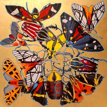 Painting titled "Entomophobia I" by Sylwia Wenska, Original Artwork, Acrylic Mounted on Wood Stretcher frame