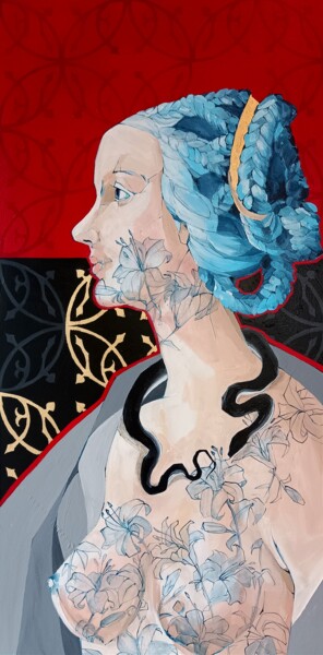 Malarstwo zatytułowany „Eva Innocentia” autorstwa Sylwia Wenska, Oryginalna praca, Akryl Zamontowany na Drewniana rama noszy