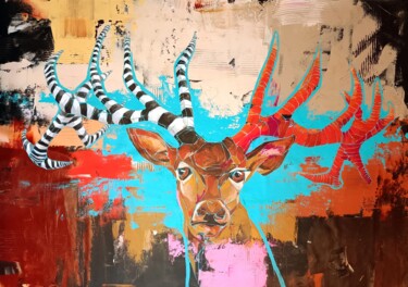 Painting titled "Alpha Male" by Sylwia Wenska, Original Artwork, Acrylic Mounted on Wood Stretcher frame
