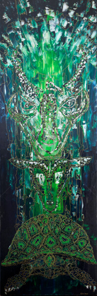 Malerei mit dem Titel "Totem" von Fabien Dessoly (Symbolic Art BZH), Original-Kunstwerk, Acryl