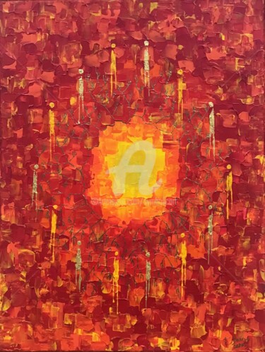 Картина под названием "Circle" - Fabien Dessoly (Symbolic Art BZH), Подлинное произведение искусства, Акрил Установлен на Де…