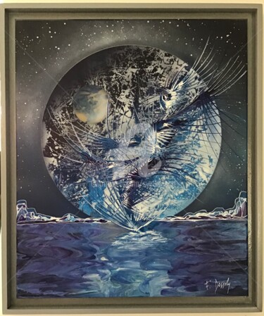 Painting titled "Ode à la Terre" by Fabien Dessoly (Symbolic Art BZH), Original Artwork, Acrylic