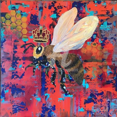 Painting titled "Queen" by Fabien Dessoly (Symbolic Art BZH), Original Artwork, Acrylic Mounted on Wood Stretcher frame