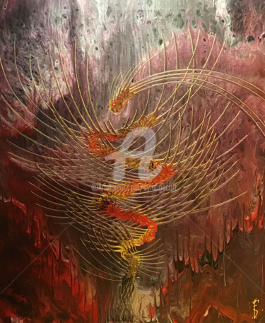 Картина под названием "Draco Magnus" - Fabien Dessoly (Symbolic Art BZH), Подлинное произведение искусства, Акрил Установлен…