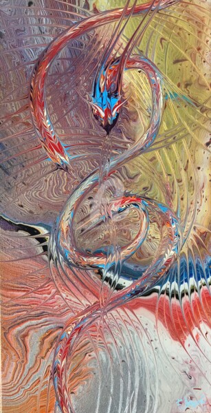 Peinture intitulée "Le Souffle du Drago…" par Fabien Dessoly (Symbolic Art BZH), Œuvre d'art originale, Acrylique Monté sur…