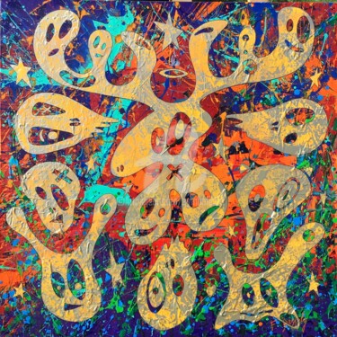 Malerei mit dem Titel "Sublime Dementia" von Fabien Dessoly (Symbolic Art BZH), Original-Kunstwerk, Sprühfarbe Auf Keilrahme…
