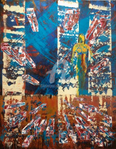 Картина под названием "Rised by wolves" - Fabien Dessoly (Symbolic Art BZH), Подлинное произведение искусства, Акрил Установ…