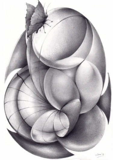 Zeichnungen mit dem Titel "Lost" von Symona Colina, Original-Kunstwerk, Bleistift