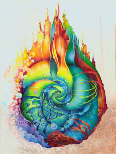 图画 标题为“Fusion” 由Symona Colina, 原创艺术品, 铅笔