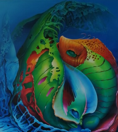 Pittura intitolato "Deep Waters" da Symona Colina, Opera d'arte originale, Olio