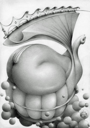 Dessin intitulée "T pot" par Symona Colina, Œuvre d'art originale, Graphite