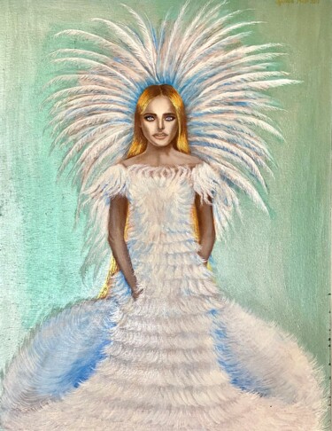 Schilderij getiteld "Queen" door Syncope Mars, Origineel Kunstwerk, Acryl