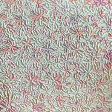Ζωγραφική με τίτλο "Floral textured pai…" από Syncope Mars, Αυθεντικά έργα τέχνης, Ακρυλικό