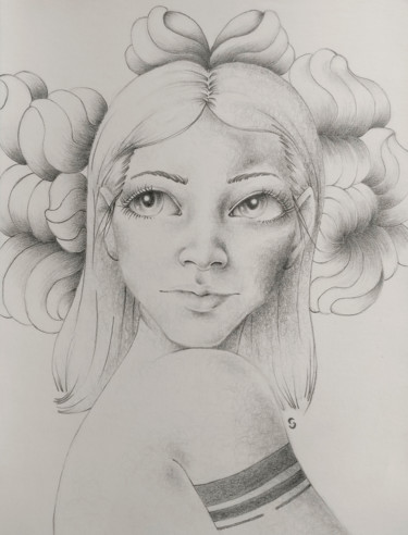 Drawing titled "Méli sans Mélo" by Synobbol, Original Artwork, Pencil