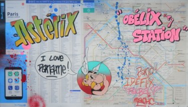 Peinture intitulée "Obélix station" par Syr, Œuvre d'art originale, Bombe aérosol