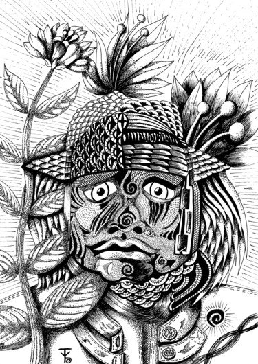 Dibujo titulada "Homme Chapeau" por Syrius Thorrel, Obra de arte original, Tinta