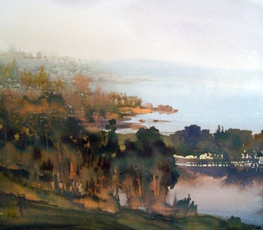 Картина под названием "Дым над водой Smoke…" - Syrov, Подлинное произведение искусства, Масло