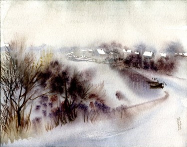 Картина под названием "Выпал снег" - Syrov, Подлинное произведение искусства, Масло