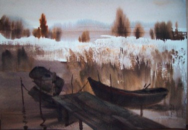 Картина под названием "Скоро зима   Winter…" - Syrov, Подлинное произведение искусства