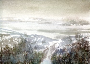 Картина под названием "Серебро зимы Silver…" - Syrov, Подлинное произведение искусства, Масло