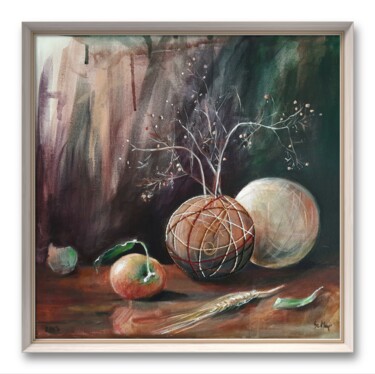 Painting titled "Ball Painting" by Sz-Magyar Gyöngyi, Original Artwork, Acrylic Mounted on Wood Stretcher frame