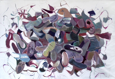 Schilderij getiteld "Shoes" door Szabrina Maharita, Origineel Kunstwerk, Olie