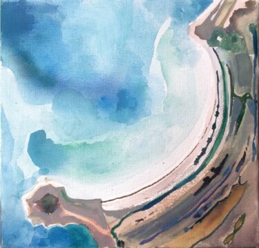 Painting titled "Islands 1" by Szabrina Maharita, Original Artwork, Watercolor