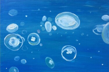 Картина под названием "Blue 2" - Szabrina Maharita, Подлинное произведение искусства, Масло