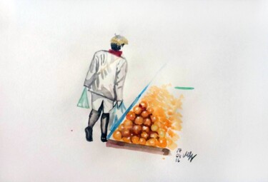 Peinture intitulée "Oranges" par Szabrina Maharita, Œuvre d'art originale, Aquarelle