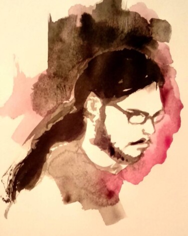 Peinture intitulée "Portrait of G" par Szabrina Maharita, Œuvre d'art originale, Aquarelle